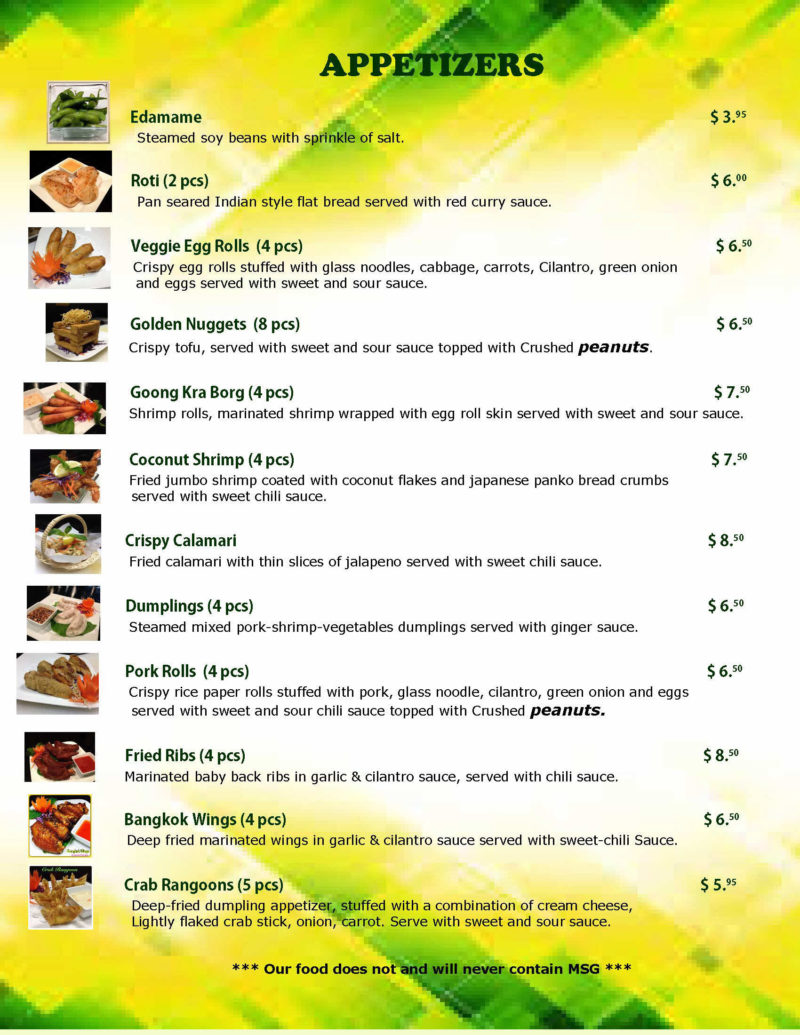 Menu | Ploy's Kitchen Thai Cafe